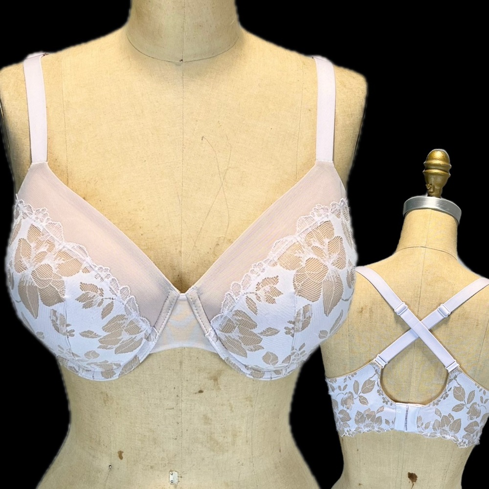Victoria’s Secret lined perfect coverage 36DD bra lavender convertible straps